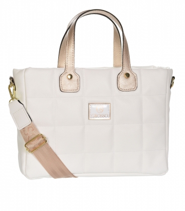 White quilted handbag with metal strap GS22V0010white GROSSO