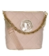 Powder-pink textile larger crossbody handbag with quilting and gold chain Grosso 11te56pearl