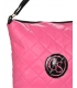 Dark pink larger crossbody handbag with quilting and gold chain Grosso 11te56fuxia