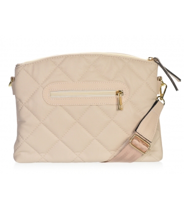 Beige two-compartment crossbody bag with quilting JPS0211bege qiulted