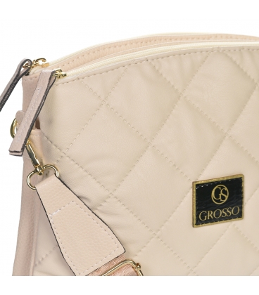 Bézs színű kétrekeszes crossbody kézitáska foltvarrással JPS0211bege quilted