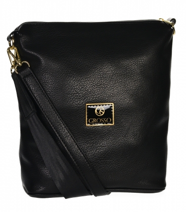Simple black crossbody handbag Grosso 19B016black