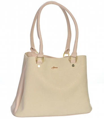 Beige elegant handbag with glitter V18SM085bege