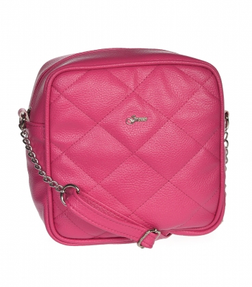 Fuxiová prošívaná crossbody kabelka Grosso JCS0012fuxia