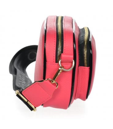 Fuchsiová crossbody kabelka s logom a remienkom Grosso JCS0011fuxia