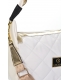 White handbag with braided handle and quilting JPS0211white gold