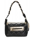 Black handbag with braided handle and quilting JPS0211black gold