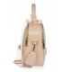 Bielo-béžová lakovaná kabelka s rúčkou Grosso JCS0013whitebeige