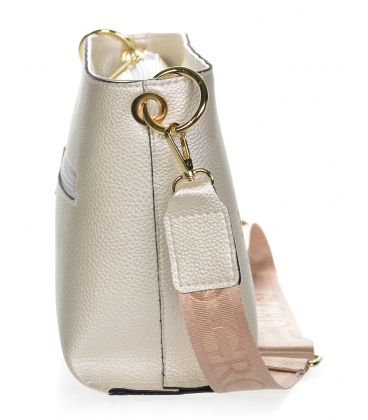 Perleťová crossbody kabelka s ozdobnou výšivkou a řetízkem Grosso C22Mpearlflowers