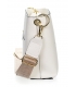 Fehér crossbody kézitáska dekoratív hímzéssel és lánccal Grosso C22Mwhiteflowers