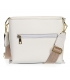 Fehér crossbody kézitáska dekoratív hímzéssel és lánccal Grosso C22Mwhiteflowers