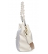 Biela kabelka s prepletanou rúčkou, prešívaním a popruhom JPS0211white white