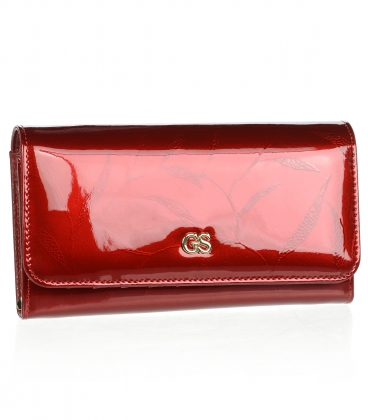 Dámska jednoduchá červená lakovaná peňaženka GROSSO 111