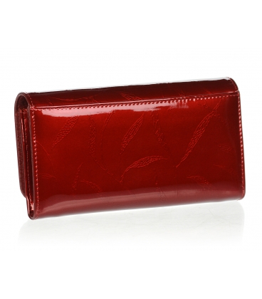 Dámska jednoduchá červená lakovaná peňaženka GROSSO 111