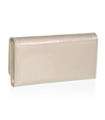Women's simple beige lacquered wallet GROSSO 76110