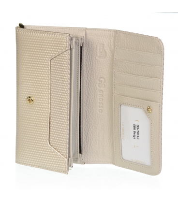 Dámská jednoduchá béžová lakovaná peněženka GROSSO 76110