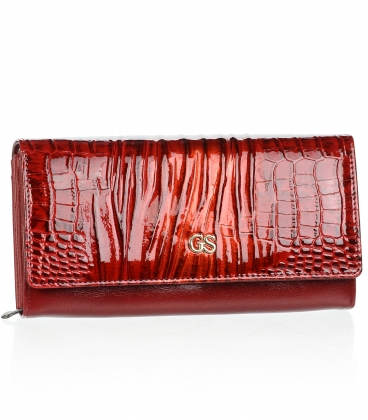 Dámská vzorovaná červená lakovaná peněženka GROSSO 76110