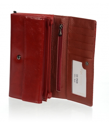 Dámská vzorovaná červená lakovaná peněženka GROSSO 76110