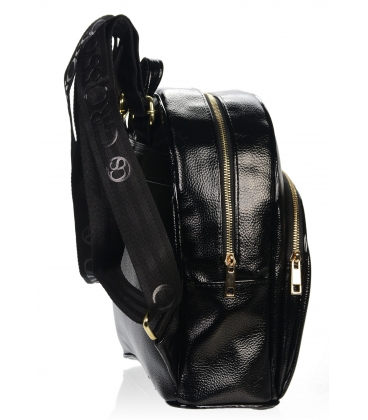 Fényes fekete hátizsák b22w001