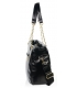 Veľká čierna prešívaná kabelka s dlhou čierno-zlatou rúčkou v22w003