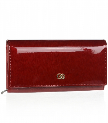 Dámska červená lakovaná peňaženka GROSSO 88020
