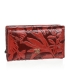 Women's beige lacquered wallet with a fine GROSSO pattern