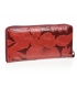 Women's red patterned lacquered wallet with zipper closure PN29