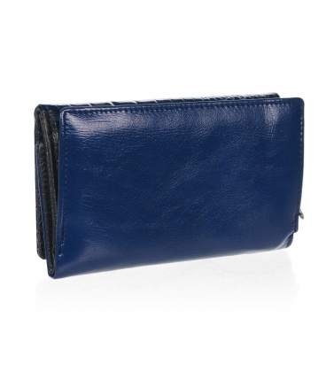 Dámská černá lakovaná elegantní peněženka s potiskem PN20 Blue