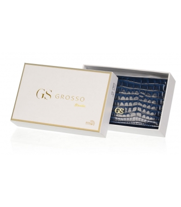 Dámská černá lakovaná elegantní peněženka s potiskem PN20 Blue