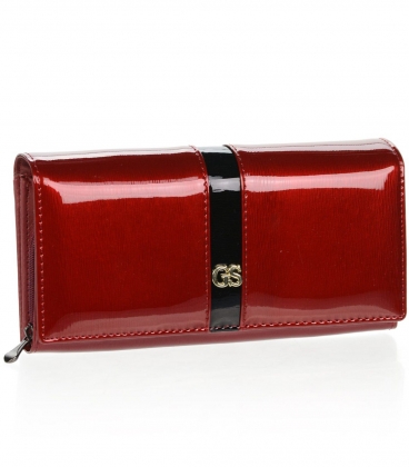 Női egyszerű piros lakkozott pénztárca GROSSO 2554