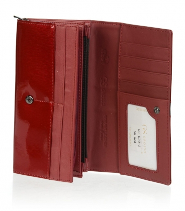 Women's simple red lacquered wallet GROSSO 76110
