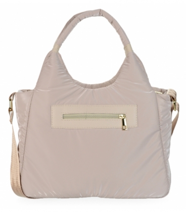 White crossbody handbag with decorative embroidery and chain Grosso C22Mwhiteflowers