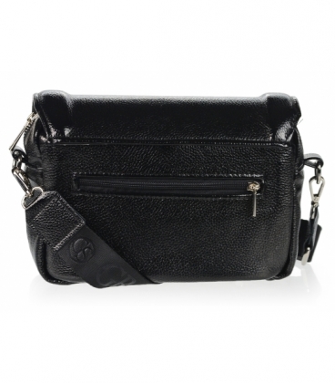 White crossbody handbag with decorative embroidery and chain Grosso C22Mwhiteflowers