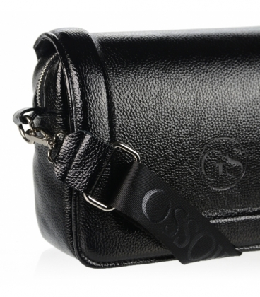 White crossbody handbag with decorative embroidery and chain Grosso C22Mwhiteflowers