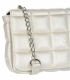 White crossbody handbag with decorative embroidery and chain Grosso C22Mwhiteflowers