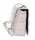 White crossbody handbag with decorative embroidery and chain Grosso C22Mwhiteflowers