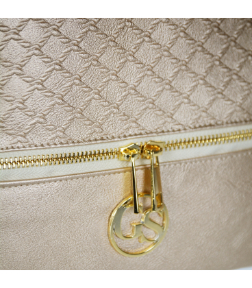 Fényes hátizsák arany cipzárral