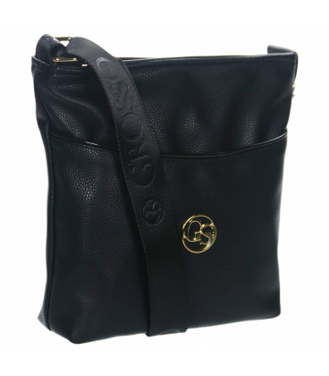 Fekete crossbody táska arany cipzárral