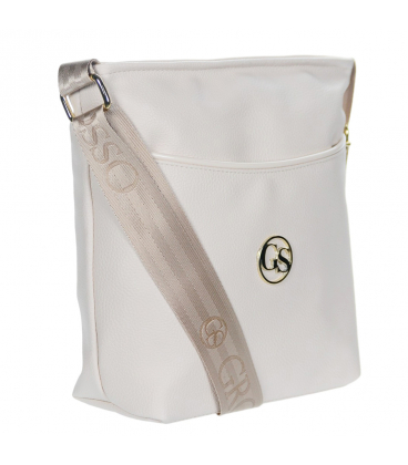 Bézs színű crossbody kézitáska arany cipzárral