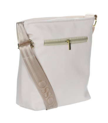 Bézs színű crossbody kézitáska arany cipzárral