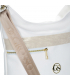Fehér crossbody táska bronz pánttal