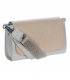 Béžová crossbody kabelka s proplétaným vzorem