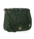 Zelená crossbody kabelka s vyřezávaným vzorem