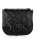 Fekete crossbody táska ezüst lánccal