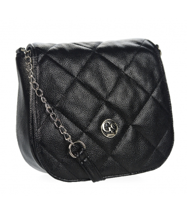Fekete crossbody táska ezüst lánccal