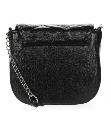 Fekete crossbody táska ezüst lánccal