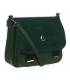 Zöld crossbody táska szálcsiszolt bőrrel