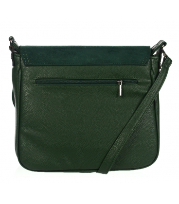 Zelená crossbody kabelka s broušenou kůží