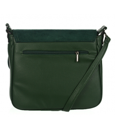 Zöld crossbody táska szálcsiszolt bőrrel
