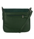 Zöld crossbody táska szálcsiszolt bőrrel
